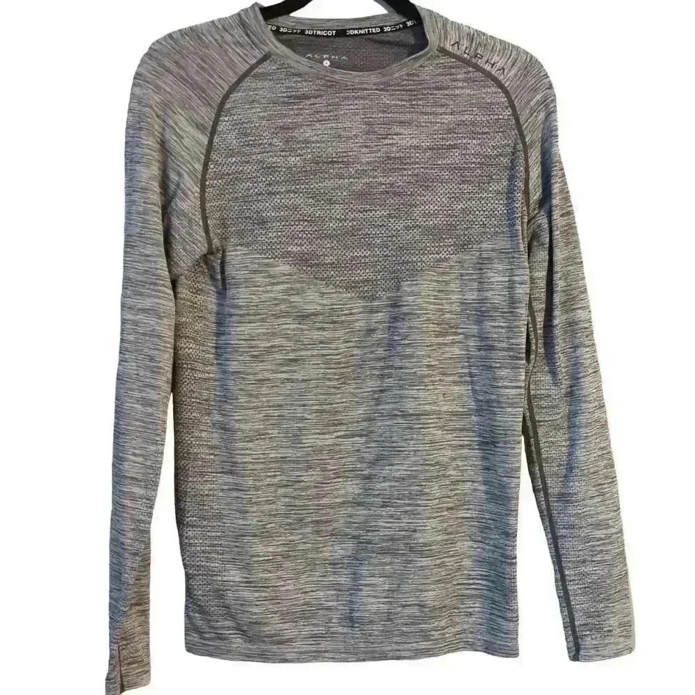 𝅺men's alpha 3D KNITTED HIKING BASE LONG SLEEVE BASE  LAYER  SIZE SMALL GRAY